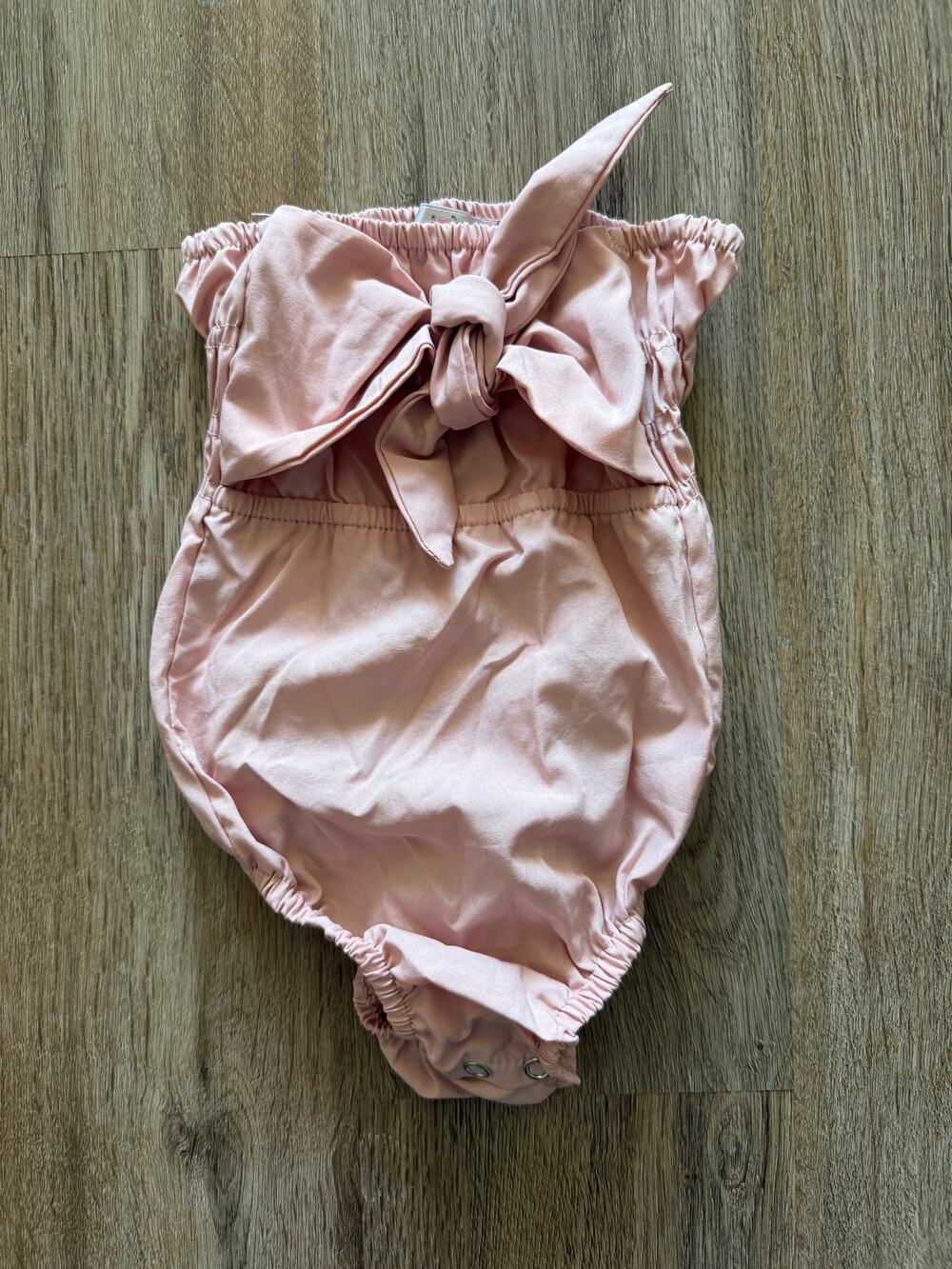 Bailey’s Blossoms Baby Pink One Piece with Large Bow Strapless Size 18-24 Months